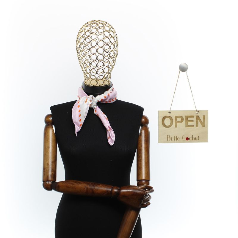 Fashion, accesorii si bijuterii - Femei - Accesorii femei - Esarfe si fulare femei - Batic de dama, 50 x 50 cm, ButicCochet, din satin, multicolor - ES2647 - Infinity.ro