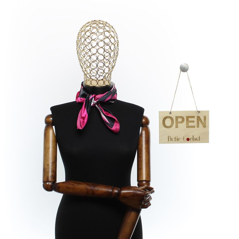 Fashion, accesorii si bijuterii - Femei - Accesorii femei - Esarfe si fulare femei - Batic de dama, 50 x 50 cm, ButicCochet, din satin, multicolor - ES2648 - Infinity.ro