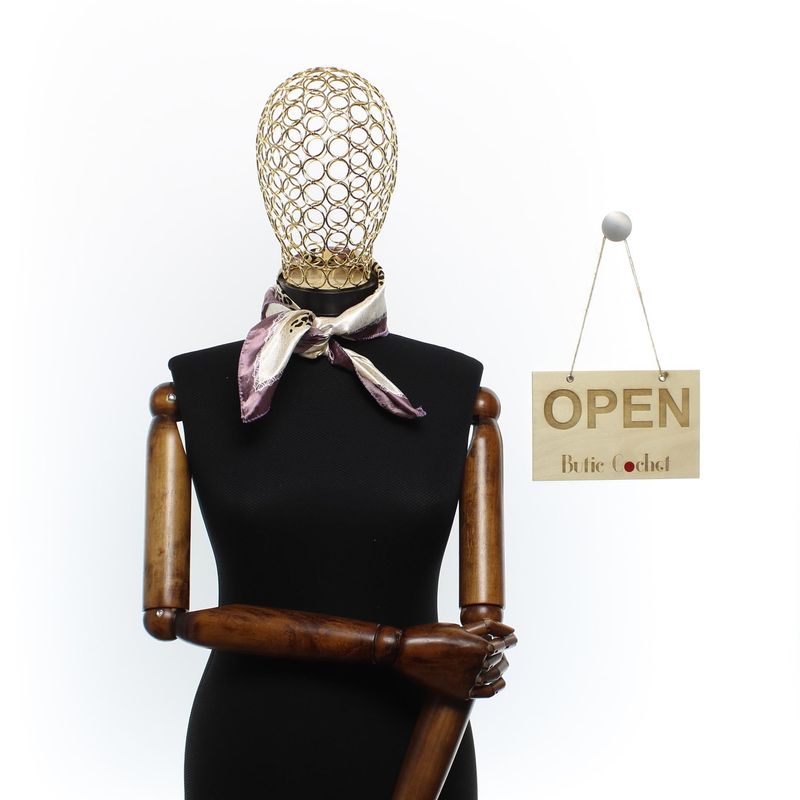 Fashion, accesorii si bijuterii - Femei - Accesorii femei - Esarfe si fulare femei - Batic de dama, 50 x 50 cm, ButicCochet, din satin, multicolor - ES2650 - Infinity.ro