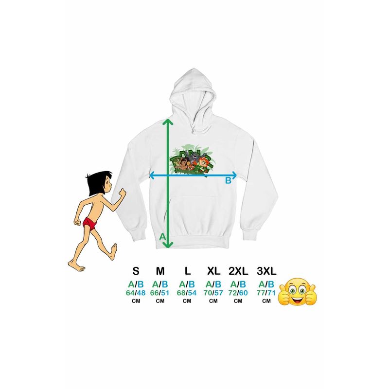 Fashion, accesorii si bijuterii - Femei - Imbracaminte femei - Hanorace femei - Hanorac Femei Cartea Junglei Mowgli, alb, marime 2XL - Infinity.ro