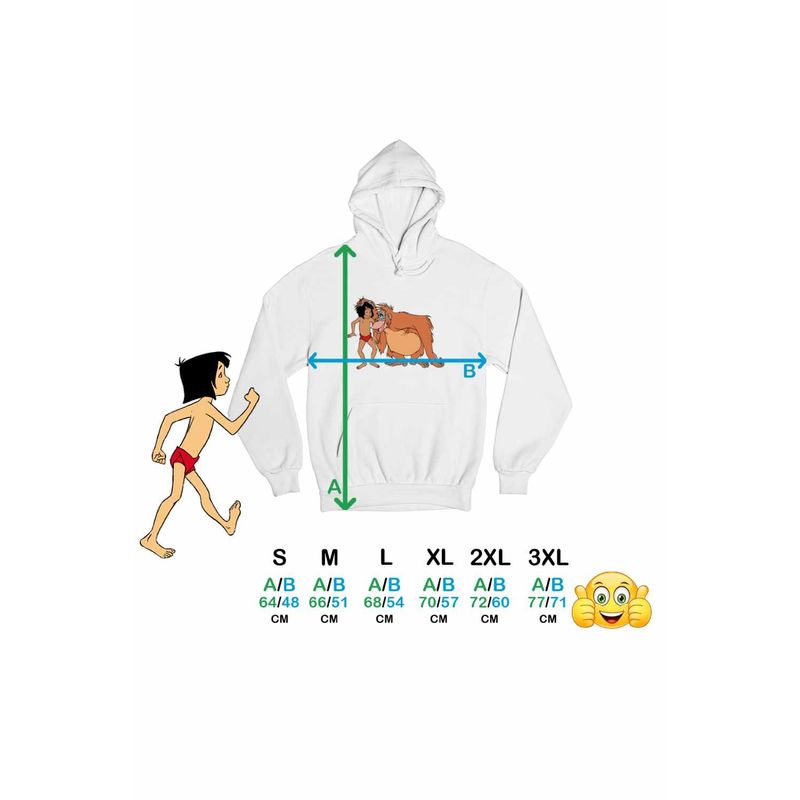 Fashion, accesorii si bijuterii - Femei - Imbracaminte femei - Hanorace femei - Hanorac Femei Cartea Junglei Mowgli King Louie, alb, marime 2XL - Infinity.ro