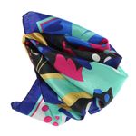 Fashion, accesorii si bijuterii - Femei - Accesorii femei - Esarfe si fulare femei - Batic de dama, 50x50 cm, Buticcochet, saten, imprimeu floral, Bleumarin - ES2675 - Infinity.ro