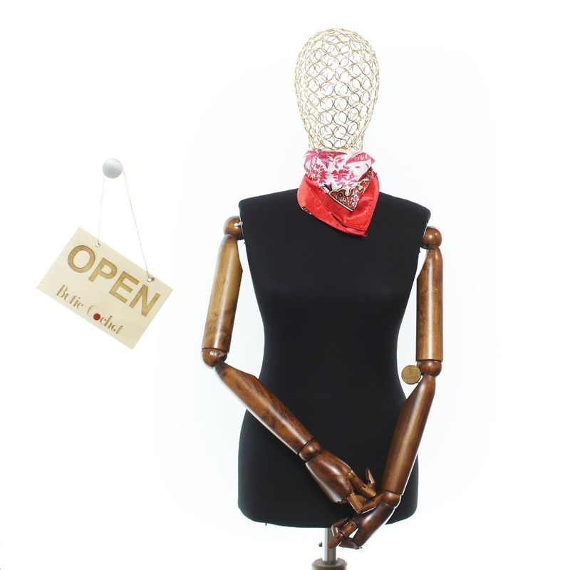Fashion, accesorii si bijuterii - Femei - Accesorii femei - Esarfe si fulare femei - Batic de dama, 50 x 50 cm, ButicCochet, din satin, multicolor - ES3018 - Infinity.ro