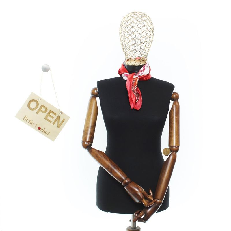 Fashion, accesorii si bijuterii - Femei - Accesorii femei - Esarfe si fulare femei - Batic de dama, 50 x 50 cm, ButicCochet, din satin, multicolor - ES3018 - Infinity.ro