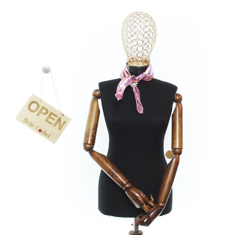 Fashion, accesorii si bijuterii - Femei - Accesorii femei - Esarfe si fulare femei - Batic de dama, 50 x 50 cm, ButicCochet, din satin, multicolor - ES3022 - Infinity.ro