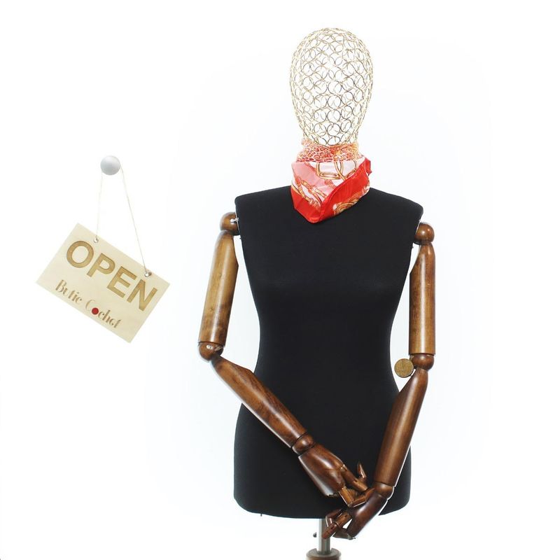 Fashion, accesorii si bijuterii - Femei - Accesorii femei - Esarfe si fulare femei - Batic de dama, 50 x 50 cm, ButicCochet, din satin, multicolor - ES3026 - Infinity.ro