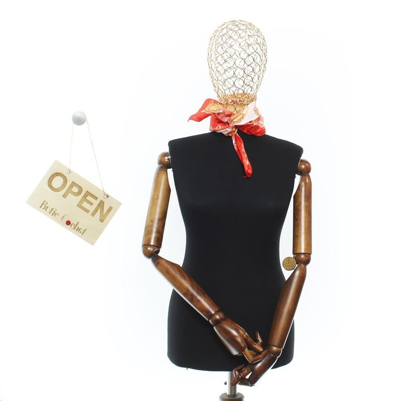 Fashion, accesorii si bijuterii - Femei - Accesorii femei - Esarfe si fulare femei - Batic de dama, 50 x 50 cm, ButicCochet, din satin, multicolor - ES3026 - Infinity.ro