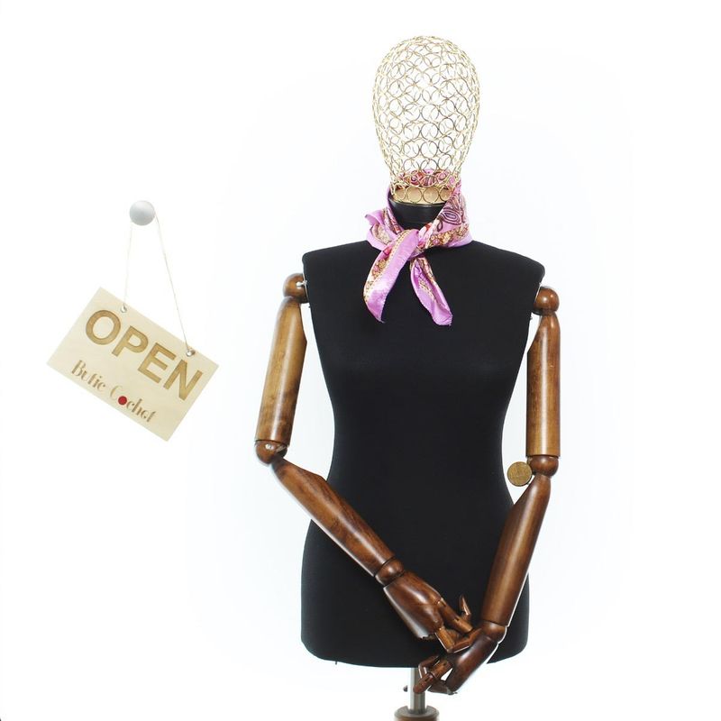 Fashion, accesorii si bijuterii - Femei - Accesorii femei - Esarfe si fulare femei - Batic de dama, 50 x 50 cm, ButicCochet, din satin, multicolor - ES3027 - Infinity.ro