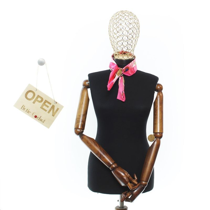 Fashion, accesorii si bijuterii - Femei - Accesorii femei - Esarfe si fulare femei - Batic de dama, 50 x 50 cm, ButicCochet, din satin, multicolor - ES3028 - Infinity.ro