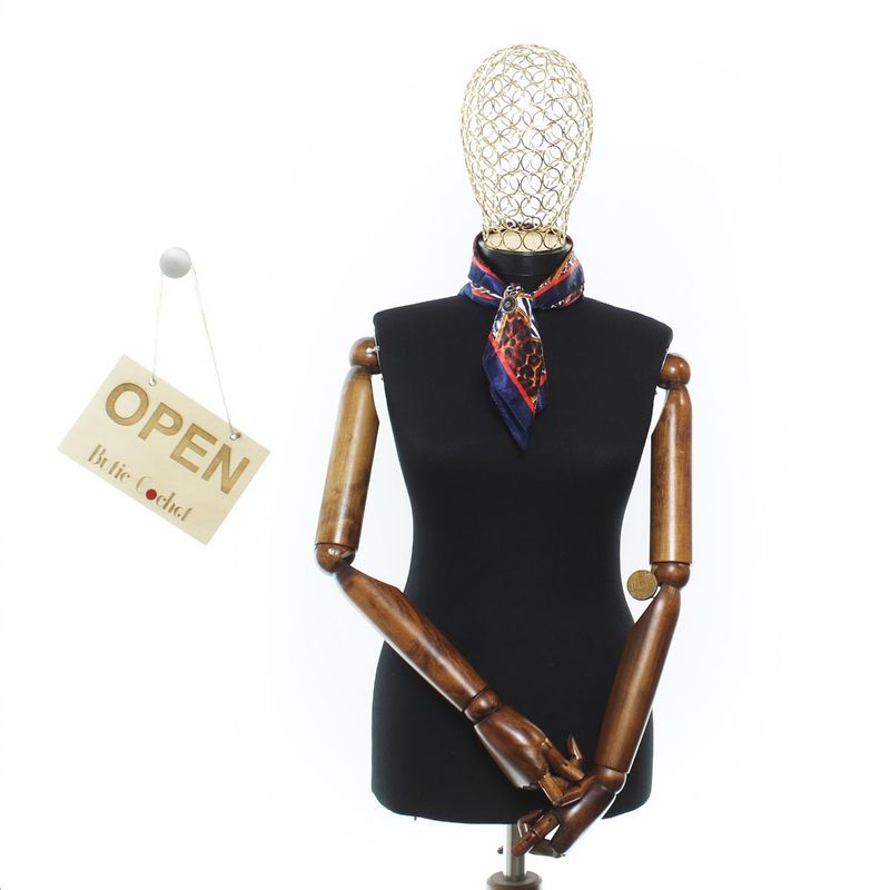 Fashion, accesorii si bijuterii - Femei - Accesorii femei - Esarfe si fulare femei - Batic de dama, 50 x 50 cm, ButicCochet, din satin, multicolor - ES3031 - Infinity.ro