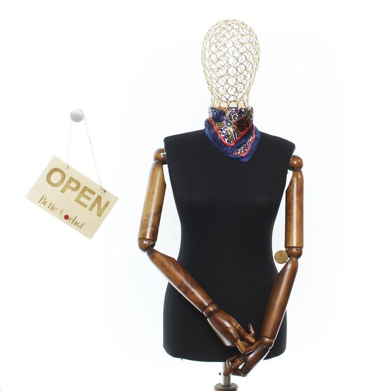 Fashion, accesorii si bijuterii - Femei - Accesorii femei - Esarfe si fulare femei - Batic de dama, 50 x 50 cm, ButicCochet, din satin, multicolor - ES3031 - Infinity.ro
