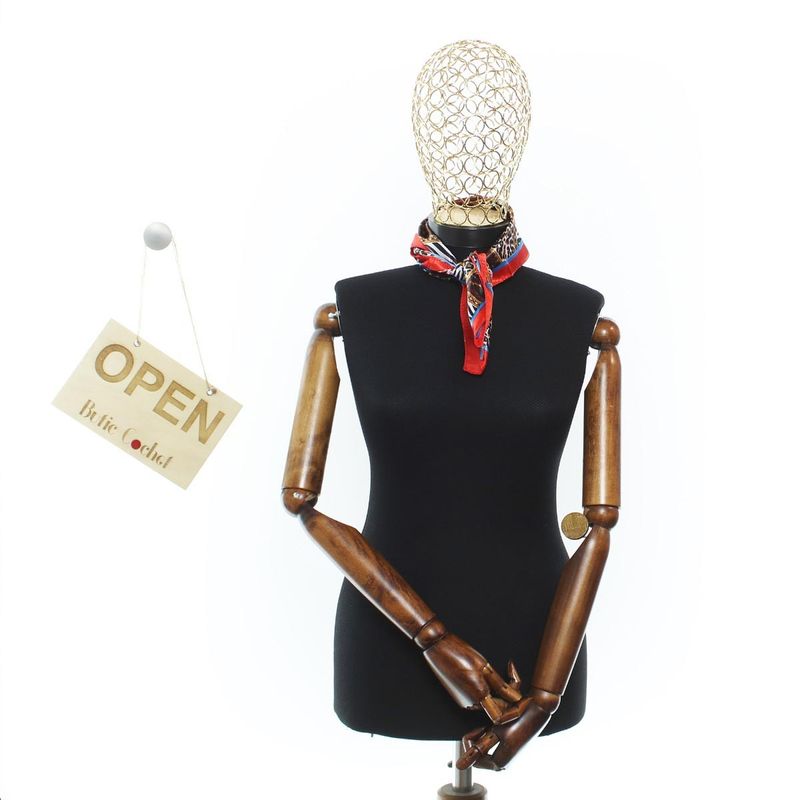 Fashion, accesorii si bijuterii - Femei - Accesorii femei - Esarfe si fulare femei - Batic de dama, 50 x 50 cm, ButicCochet, din satin, multicolor - ES3032 - Infinity.ro