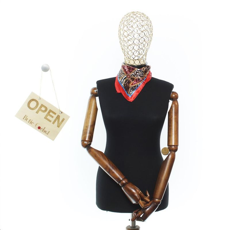 Fashion, accesorii si bijuterii - Femei - Accesorii femei - Esarfe si fulare femei - Batic de dama, 50 x 50 cm, ButicCochet, din satin, multicolor - ES3032 - Infinity.ro