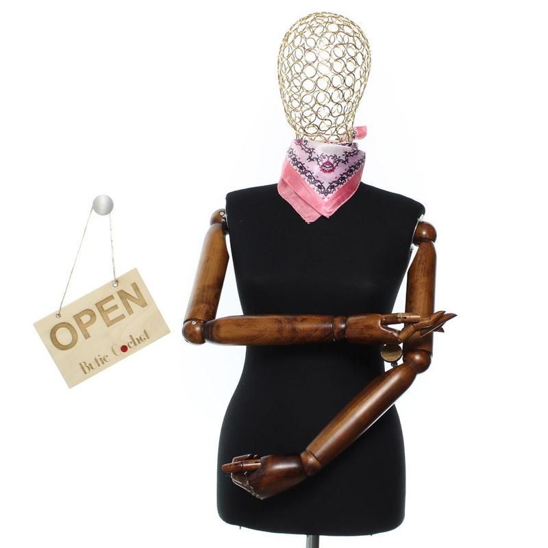 Fashion, accesorii si bijuterii - Femei - Accesorii femei - Esarfe si fulare femei - Batic de dama, 50 x 50 cm, ButicCochet, din satin, multicolor - ES3034 - Infinity.ro