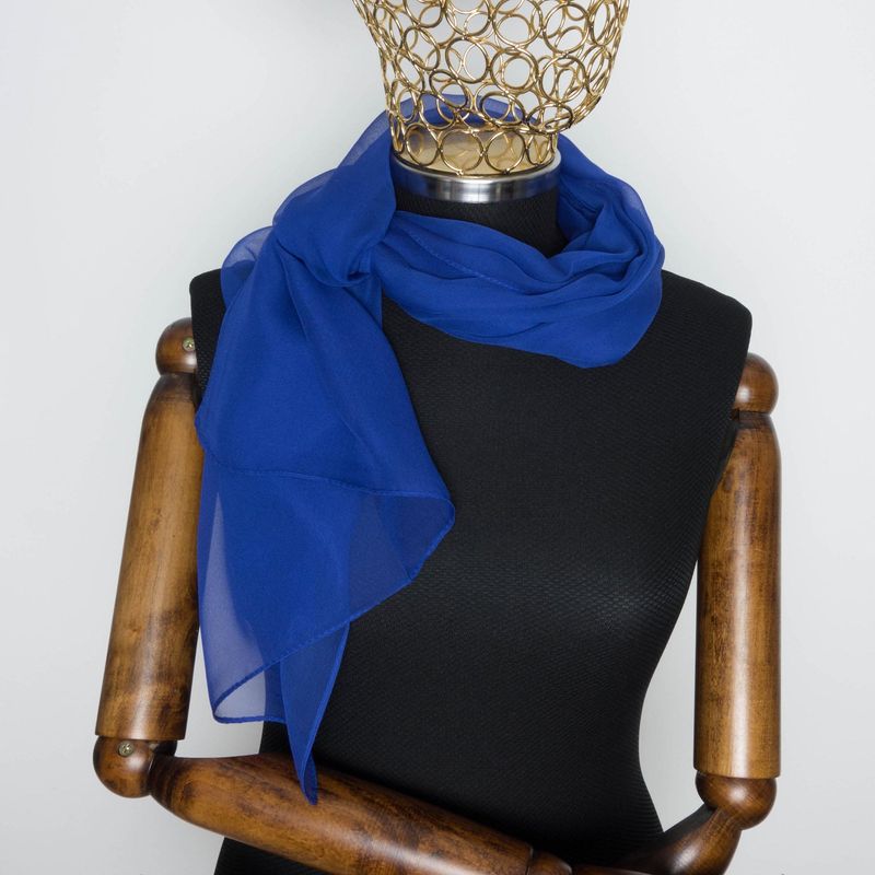 Fashion, accesorii si bijuterii - Femei - Accesorii femei - Esarfe si fulare femei - Esarfa de dama, uni, 40% matase 60% poliester, Albastru - ES477 - Infinity.ro