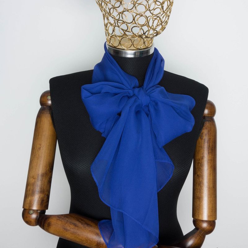 Fashion, accesorii si bijuterii - Femei - Accesorii femei - Esarfe si fulare femei - Esarfa de dama, uni, 40% matase 60% poliester, Albastru - ES477 - Infinity.ro