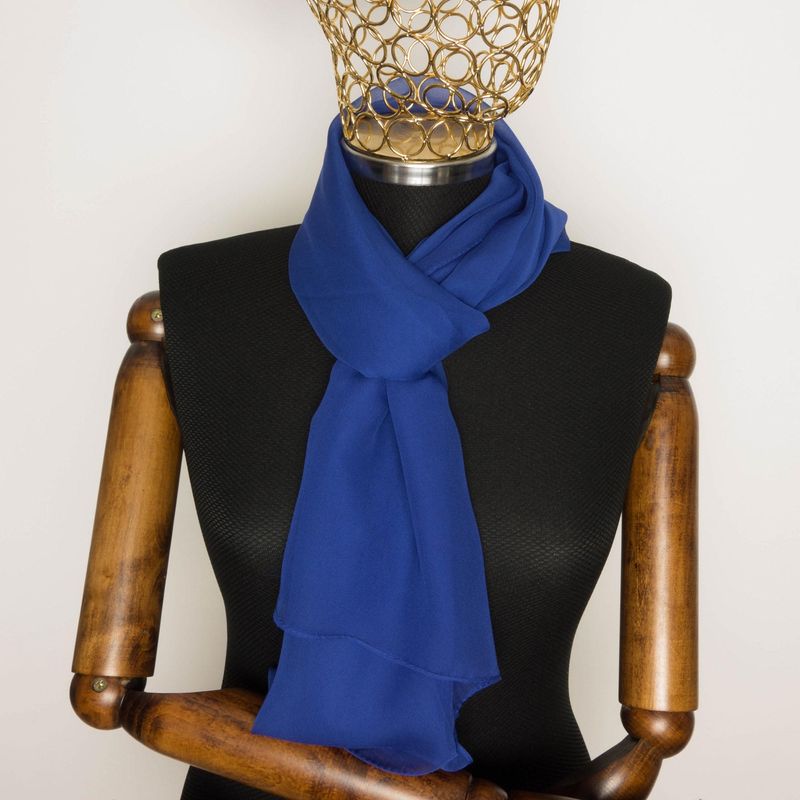 Fashion, accesorii si bijuterii - Femei - Accesorii femei - Esarfe si fulare femei - Esarfa de dama, uni, 40% matase 60% poliester, Albastru - ES477 - Infinity.ro