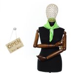 Fashion, accesorii si bijuterii - Femei - Accesorii femei - Esarfe si fulare femei - Batic de dama, 65x65 cm, ButicCochet, din bumbac, cu buline, Verde - ES3043 - Infinity.ro