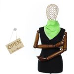 Fashion, accesorii si bijuterii - Femei - Accesorii femei - Esarfe si fulare femei - Batic de dama, 65x65 cm, ButicCochet, din bumbac, cu buline, Verde - ES3043 - Infinity.ro
