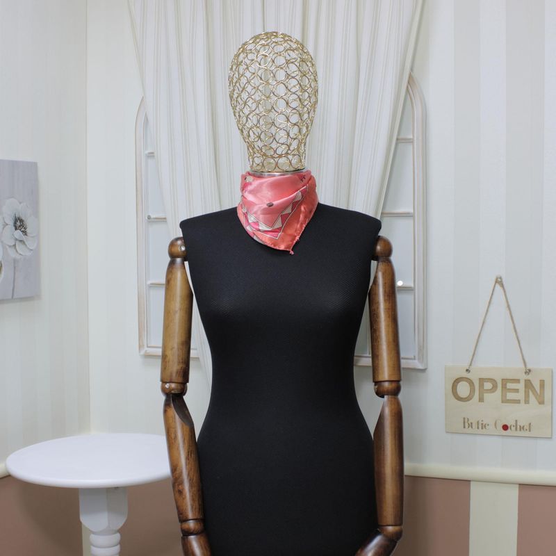 Fashion, accesorii si bijuterii - Femei - Accesorii femei - Esarfe si fulare femei - Batic de dama, 50x50 cm, Buticcochet, Roz, imprimeu cu catelusi - ES1148 - Infinity.ro
