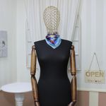 Fashion, accesorii si bijuterii - Femei - Accesorii femei - Esarfe si fulare femei - Batic de dama, 50x50 cm, Buticcochet, imprimeu cu cai, Albastru - ES1157 - Infinity.ro