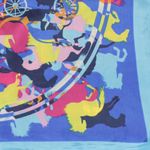 Fashion, accesorii si bijuterii - Femei - Accesorii femei - Esarfe si fulare femei - Batic de dama, 50x50 cm, Buticcochet, imprimeu cu cai, Albastru - ES1157 - Infinity.ro