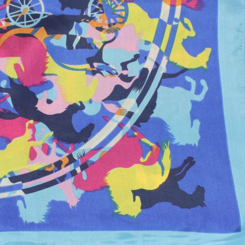Fashion, accesorii si bijuterii - Femei - Accesorii femei - Esarfe si fulare femei - Batic de dama, 50x50 cm, Buticcochet, imprimeu cu cai, Albastru - ES1157 - Infinity.ro