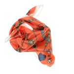 Fashion, accesorii si bijuterii - Femei - Accesorii femei - Esarfe si fulare femei - Batic de dama, 50x50 cm, Buticcochet, imprimeu stilizat, Portocaliu - ES1158 - Infinity.ro