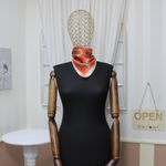 Fashion, accesorii si bijuterii - Femei - Accesorii femei - Esarfe si fulare femei - Batic de dama, 50x50 cm, Buticcochet, imprimeu stilizat, Portocaliu - ES1158 - Infinity.ro
