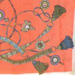 Fashion, accesorii si bijuterii - Femei - Accesorii femei - Esarfe si fulare femei - Batic de dama, 50x50 cm, Buticcochet, imprimeu stilizat, Portocaliu - ES1158 - Infinity.ro