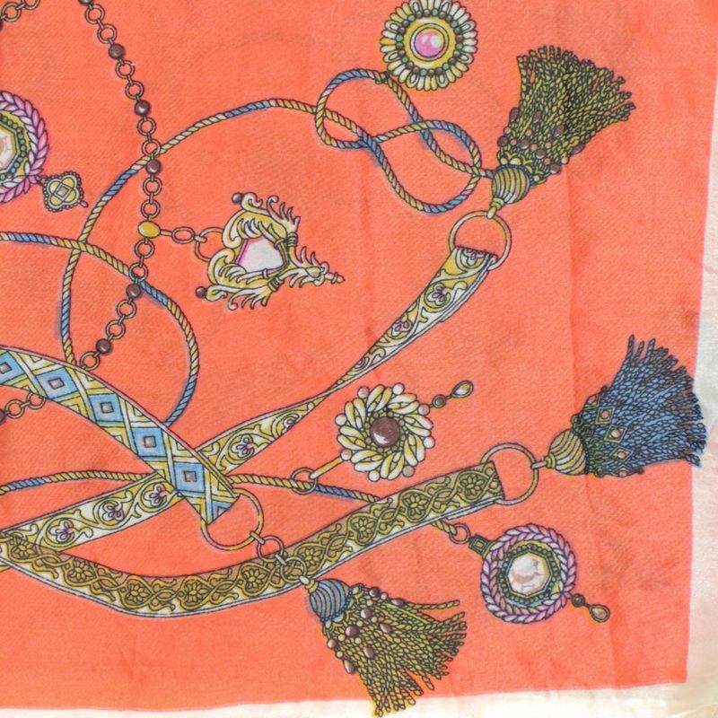 Fashion, accesorii si bijuterii - Femei - Accesorii femei - Esarfe si fulare femei - Batic de dama, 50x50 cm, Buticcochet, imprimeu stilizat, Portocaliu - ES1158 - Infinity.ro