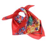 Fashion, accesorii si bijuterii - Femei - Accesorii femei - Esarfe si fulare femei - Batic de dama, 50x50 cm, Buticcochet, cu imprimeu floral, Rosu - ES1161 - Infinity.ro