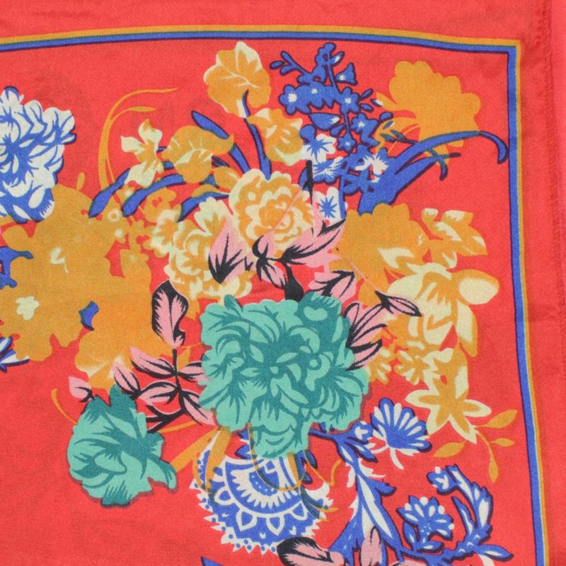 Fashion, accesorii si bijuterii - Femei - Accesorii femei - Esarfe si fulare femei - Batic de dama, 50x50 cm, Buticcochet, cu imprimeu floral, Rosu - ES1161 - Infinity.ro