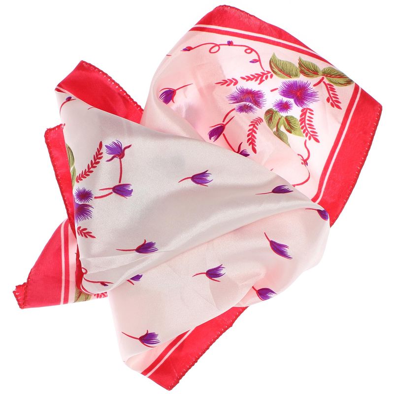 Fashion, accesorii si bijuterii - Femei - Accesorii femei - Esarfe si fulare femei - Batic de dama, 50x50 cm, Buticcochet, cu imprimeu floral stilizat, Roz - ES1409 - Infinity.ro