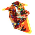 Fashion, accesorii si bijuterii - Femei - Accesorii femei - Esarfe si fulare femei - Batic de dama, 50x50 cm, Buticcochet, cu imprimeu stilizat, Multicolor - ES1408 - Infinity.ro