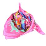 Fashion, accesorii si bijuterii - Femei - Accesorii femei - Esarfe si fulare femei - Batic de dama, 50x50 cm, Buticcochet, saten, imprimeu cu cai, Roz - ES1712 - Infinity.ro