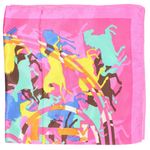 Fashion, accesorii si bijuterii - Femei - Accesorii femei - Esarfe si fulare femei - Batic de dama, 50x50 cm, Buticcochet, saten, imprimeu cu cai, Roz - ES1712 - Infinity.ro