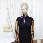 Fashion, accesorii si bijuterii - Femei - Accesorii femei - Esarfe si fulare femei - Batic de dama, 50x50 cm, Buticcochet, saten, imprimeu floral, Roz - ES1727 - Infinity.ro
