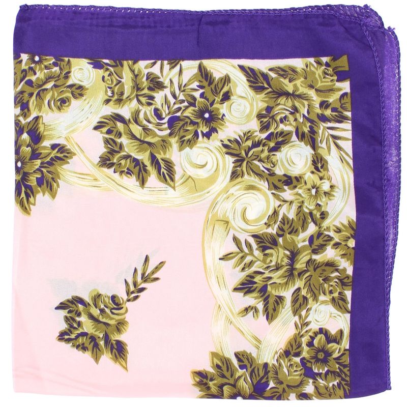 Fashion, accesorii si bijuterii - Femei - Accesorii femei - Esarfe si fulare femei - Batic de dama, 50x50 cm, Buticcochet, saten, imprimeu floral, Roz - ES1727 - Infinity.ro
