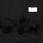Fashion, accesorii si bijuterii - Femei - Accesorii femei - Esarfe si fulare femei - Esarfa de dama, 100% lana casmir, Negru, cu ciucuri din blanita, 190 x 70 cm - ES812 - Infinity.ro