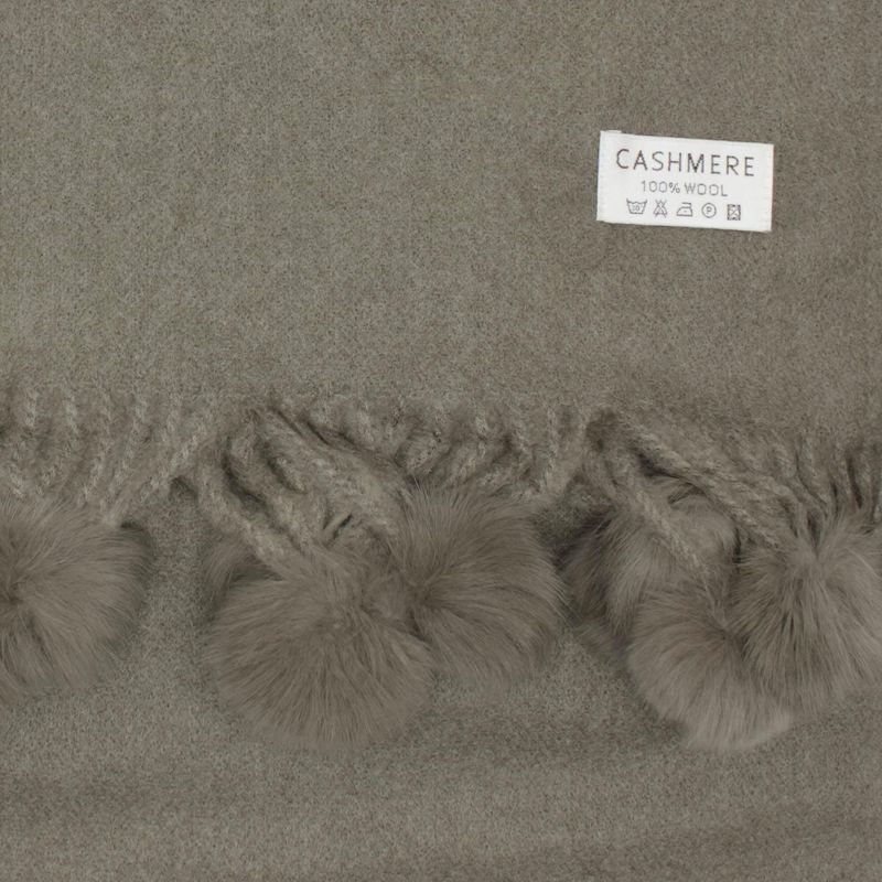 Fashion, accesorii si bijuterii - Femei - Accesorii femei - Esarfe si fulare femei - Esarfa de dama, 100% lana casmir, Kaki, cu ciucuri din blanita, 190 x 70 cm - ES818 - Infinity.ro