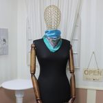 Fashion, accesorii si bijuterii - Femei - Accesorii femei - Esarfe si fulare femei - Esarfa de dama, Buticcochet, dimensiune 60x60 cm, cu imprimeu mandala, Turcoaz - ES1216 - Infinity.ro