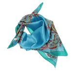 Fashion, accesorii si bijuterii - Femei - Accesorii femei - Esarfe si fulare femei - Esarfa de dama, Buticcochet, dimensiune 60x60 cm, cu imprimeu mandala, Turcoaz - ES1216 - Infinity.ro