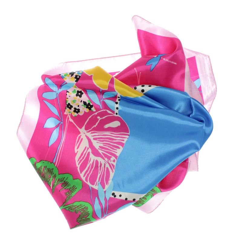 Fashion, accesorii si bijuterii - Femei - Accesorii femei - Esarfe si fulare femei - Esarfa de dama, Buticcochet, cu imprimeu floral, dimensiune 60x60 cm, Roz - ES1205 - Infinity.ro