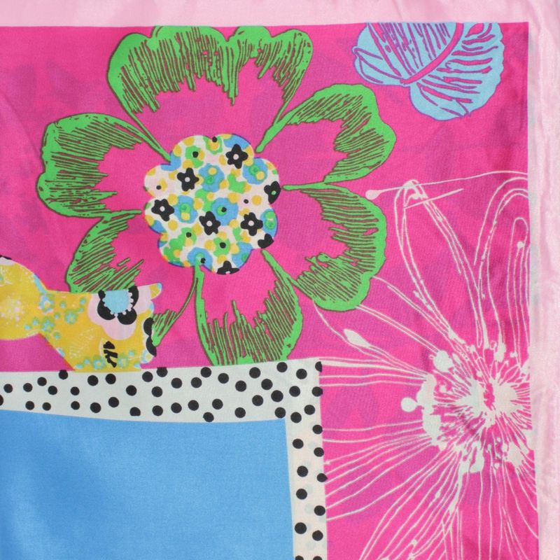 Fashion, accesorii si bijuterii - Femei - Accesorii femei - Esarfe si fulare femei - Esarfa de dama, Buticcochet, cu imprimeu floral, dimensiune 60x60 cm, Roz - ES1205 - Infinity.ro