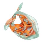 Fashion, accesorii si bijuterii - Femei - Accesorii femei - Esarfe si fulare femei - Esarfa de dama, Buticcochet, dimensiune 60x60 cm, cu imprimeu floral, Portocaliu - ES1209 - Infinity.ro