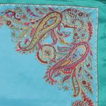 Fashion, accesorii si bijuterii - Femei - Accesorii femei - Esarfe si fulare femei - Esarfa de dama, Buticcochet, dimensiune 60x60 cm, cu imprimeu mandala, Turcoaz - ES1216 - Infinity.ro