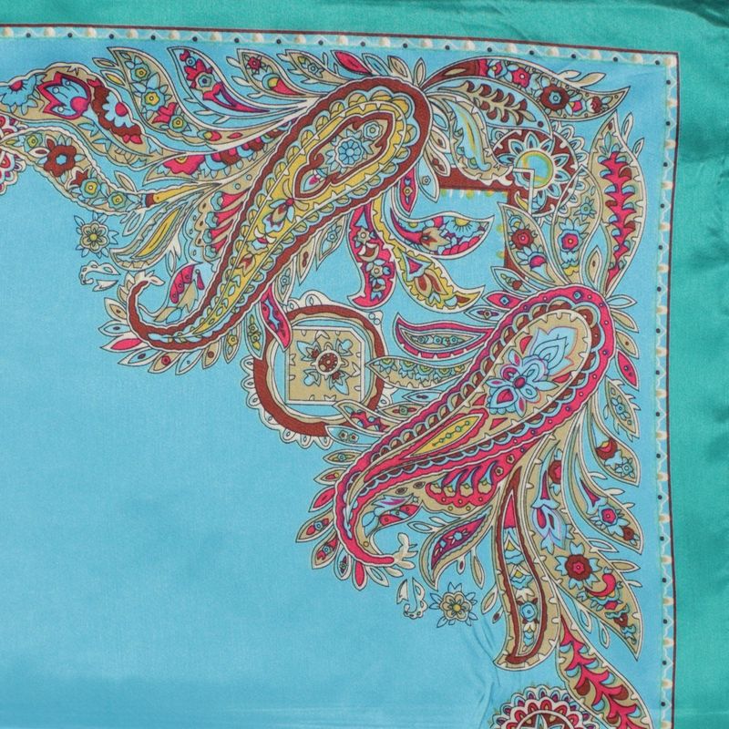 Fashion, accesorii si bijuterii - Femei - Accesorii femei - Esarfe si fulare femei - Esarfa de dama, Buticcochet, dimensiune 60x60 cm, cu imprimeu mandala, Turcoaz - ES1216 - Infinity.ro