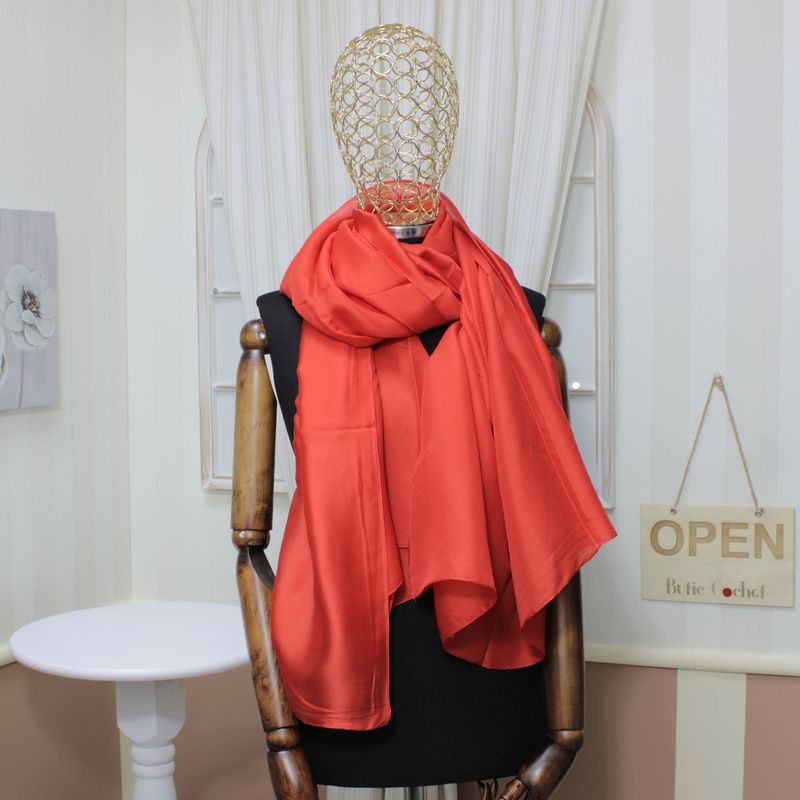 Fashion, accesorii si bijuterii - Femei - Accesorii femei - Esarfe si fulare femei - Esarfa de dama, Buticcochet, 100% matase, 180 x 90 cm, Rosu- ES1141 - Infinity.ro