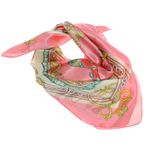 Fashion, accesorii si bijuterii - Femei - Accesorii femei - Esarfe si fulare femei - Esarfa de dama, Buticcochet, dimensiune 60x60 cm, cu imprimeu stilizat, Roz pal - ES1231 - Infinity.ro